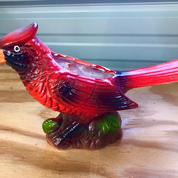 VTG 1960s/70s Hand Painted Cardinal Ceramic Planter~ Wildlife Bird Home Decor - Picture 2 of 10